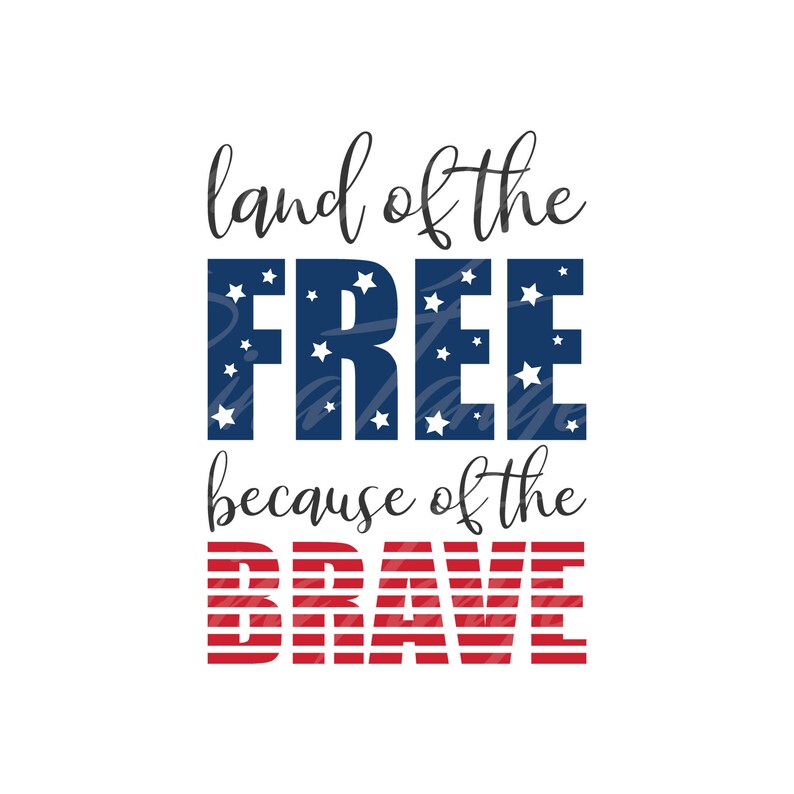 Download Art Collectibles Clip Art Land Of The Free Because Of The Brave Svg 4th Of July Svg America Svg Png Dxf Cutting Files Cricut Cute Svg Designs Print Quote Svg