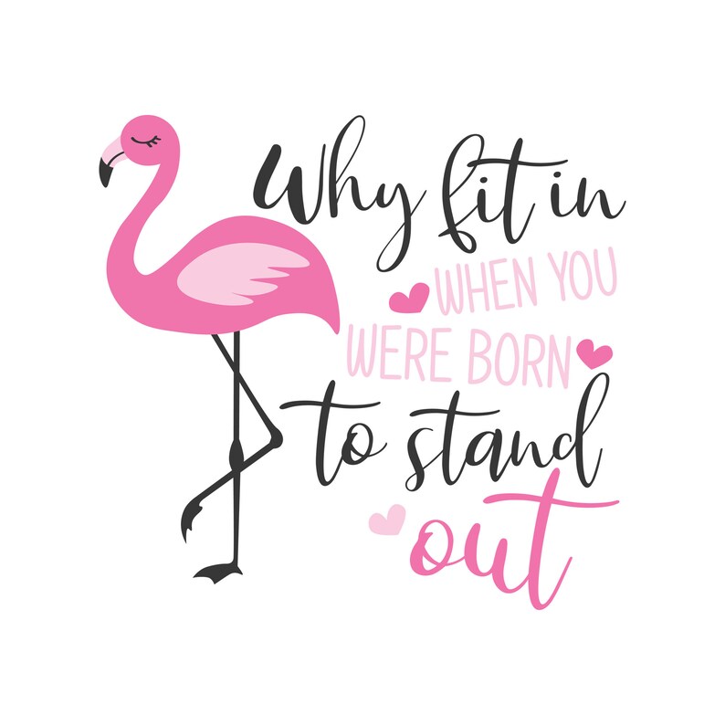 Why fit in when you were born to stand out svg flamingo svg | Etsy