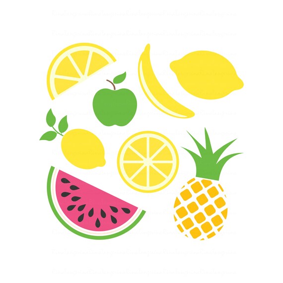 Download Fruit Svg Lemon Svg Pineapple Svg Apple Svg Summer Svg Png Dxf Etsy