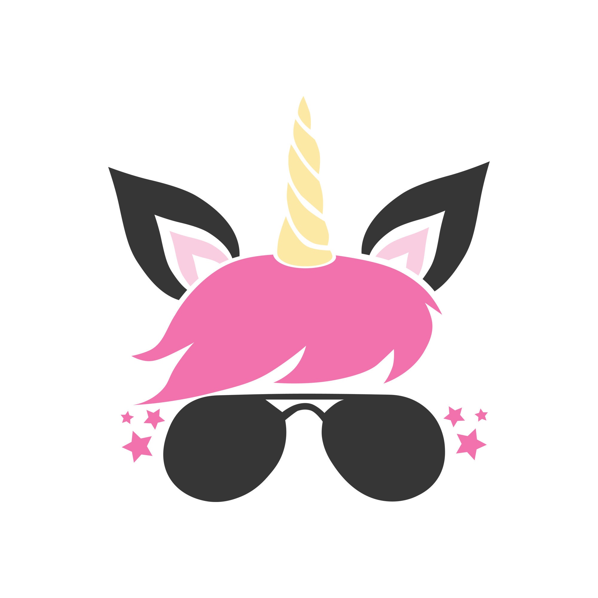 Cricut Unicorn Sunglasses Multi Colors Transparent PNG Silhouette SVG