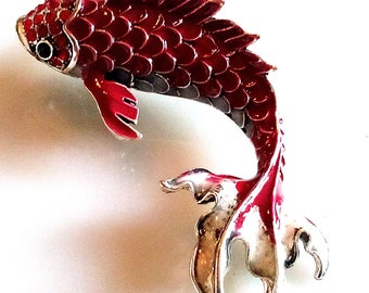 Suneducationgroup Com Koi Carp Fish Pin Pins Brooch Brooches English Pewter British Handmade Fishing Collectables Art Badges Patches