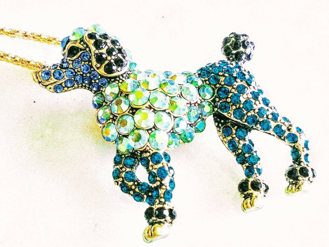 RHINESTONE DOG NECKLACE Figural Animal Poodle Precious Pet Etsy