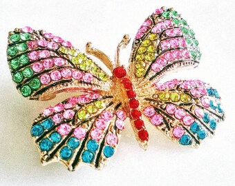 Tagoo Women Vintage Winged Butterfly Pin Colorful Rhinestone Crystal Insect Brooch Pins Tagoo Women Vintage Winged Butterfly Pin Colorful Rhinestone Crystal Insect Brooch Pins
