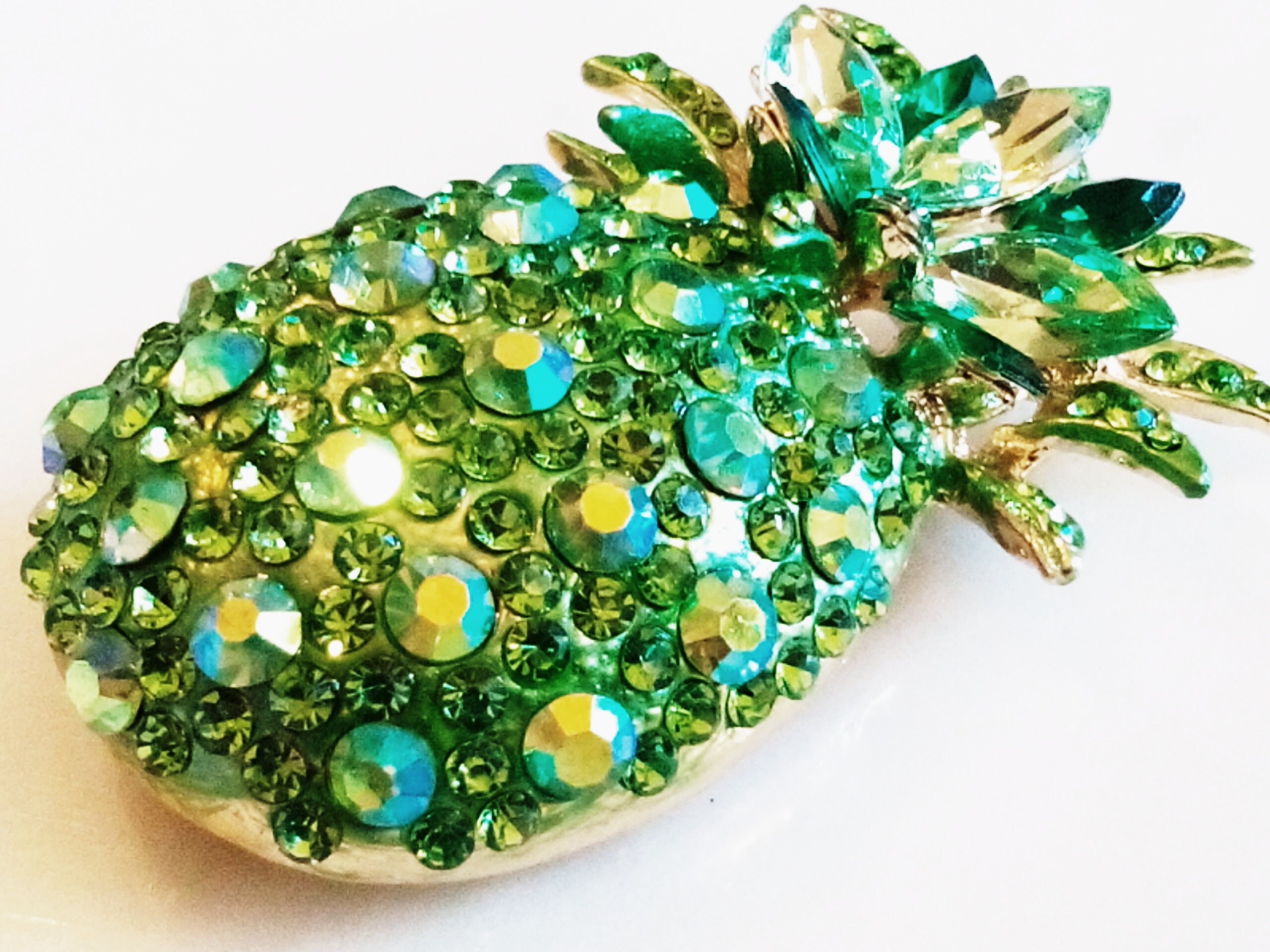 RHINESTONE PINEAPPLE BROOCH Food/drink Pendant Pin Etsy
