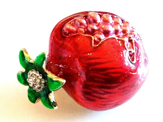 Cute Painted Red Pomegranate Brooch Fashion Rhinestones Brooches Pins for  Women Wedding Party Dress Accessoryjewelry 