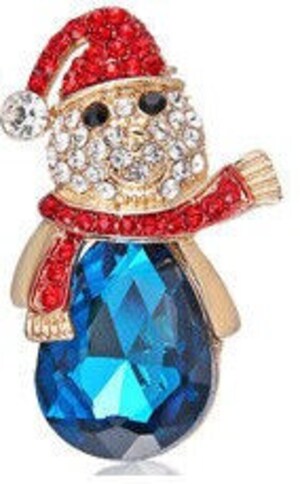 Broche De Noël Bonhomme De Neige Avec Strass - Bijou Festif Pour Femmes Et Filles