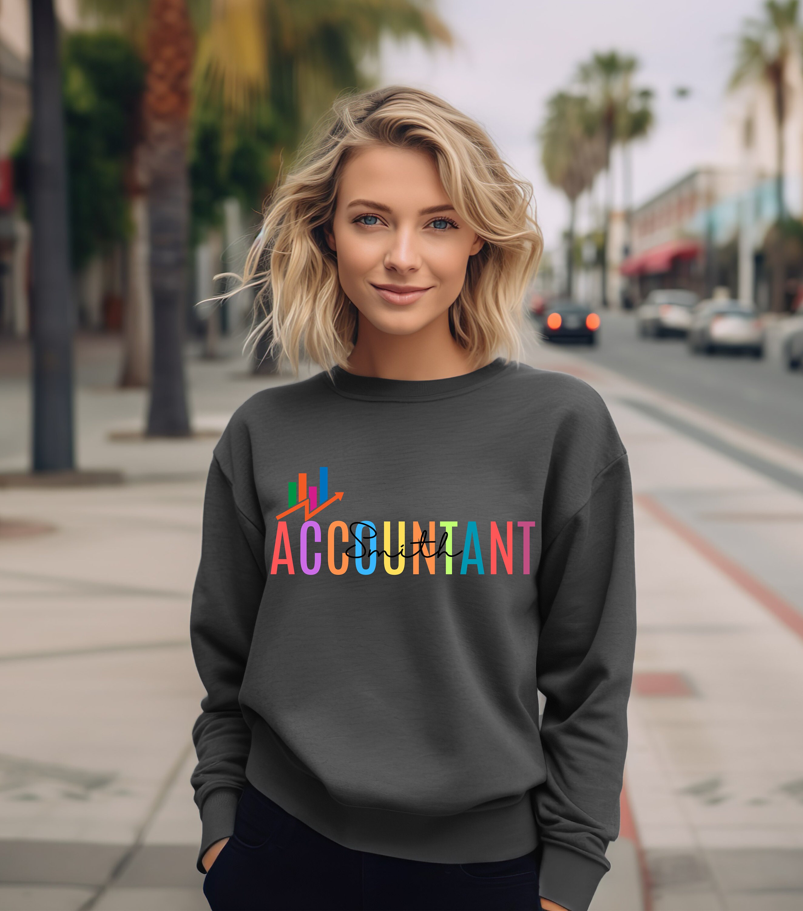 Accountant Last Name Sweatshirt for Her, Finance Last Name Sweatshirt