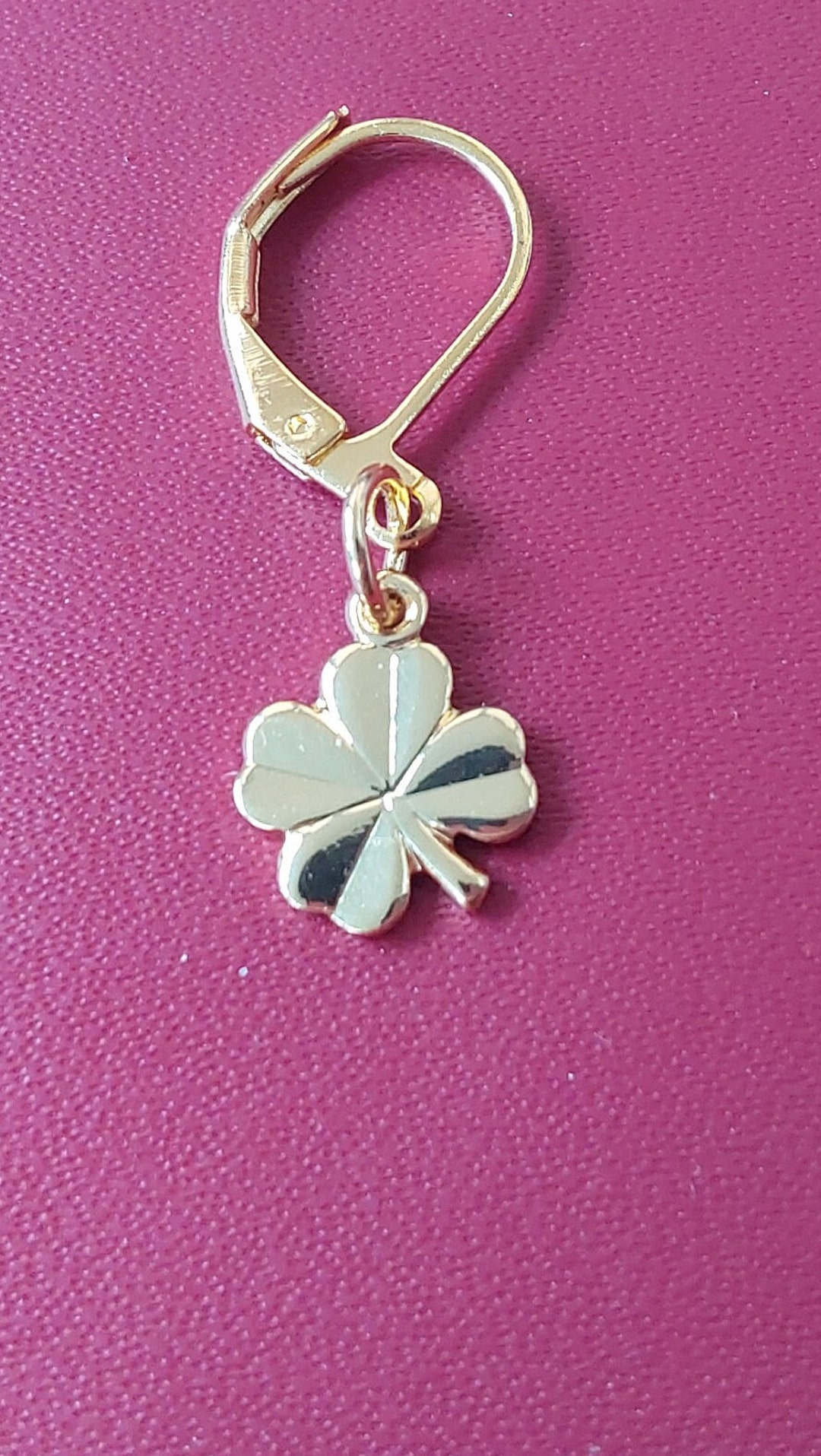 18ct Gold Plated 4 Leaf Clover Stitch Marker/guardian for Etsy