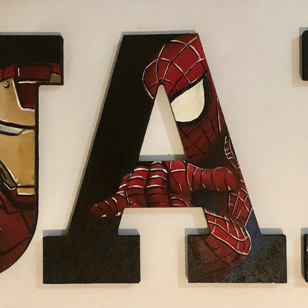 Painted Wood Letters Etsy