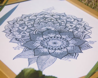 Flower Style Mandala Art Print