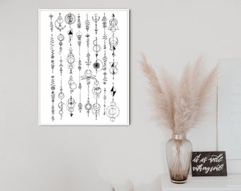 Símbolos geométricos Lámina artística