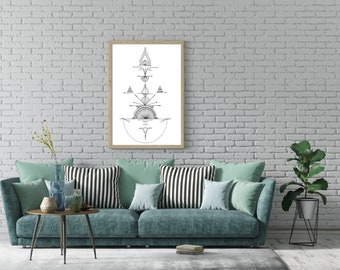 Geométrico simétrico Lámina artística