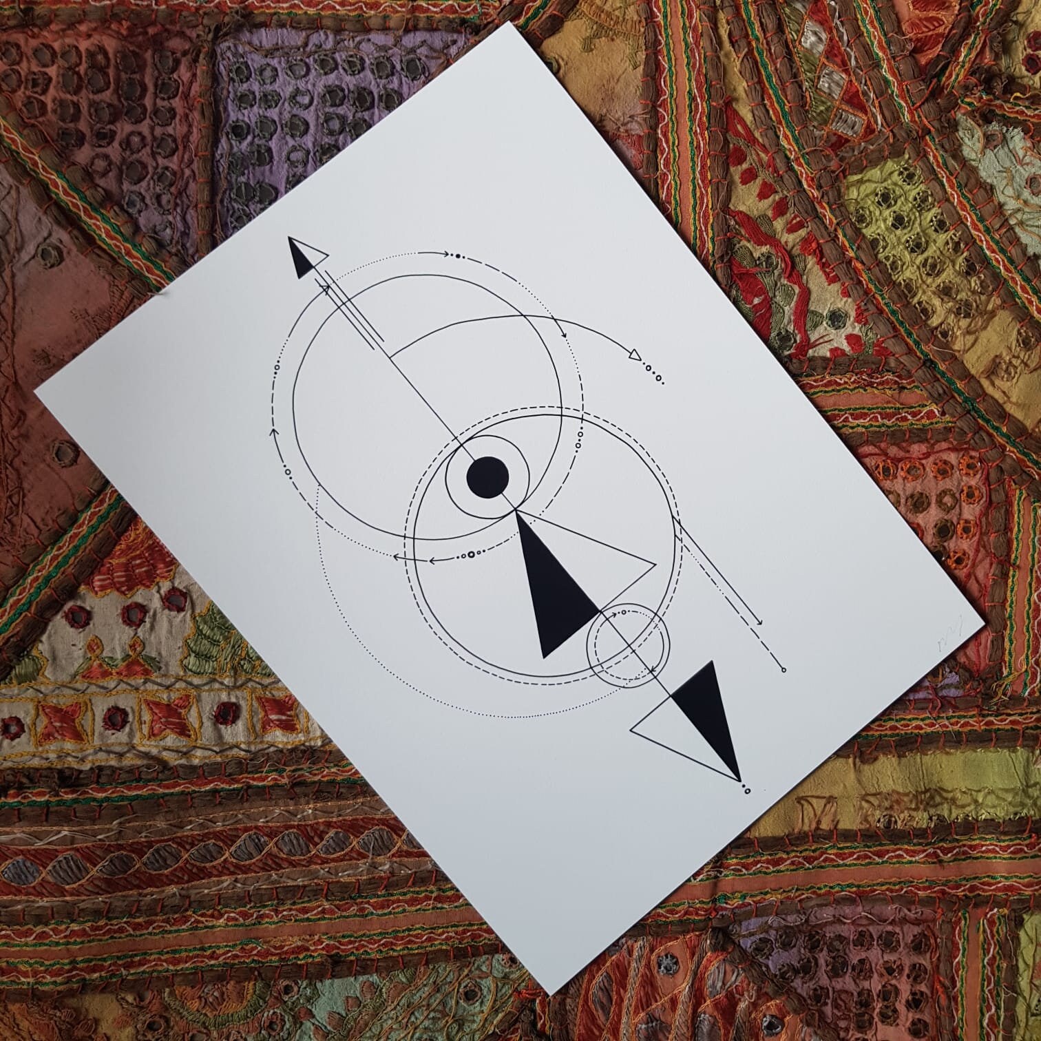 Geometric Black and White Art Print - Etsy