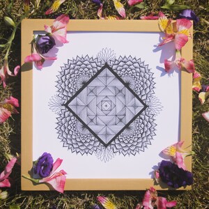 Geometric Square Mandala Art Print