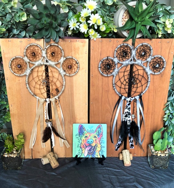 Paw Print Dream Catcher Animal Dreamcatcher Dog and Cat Decor | Etsy