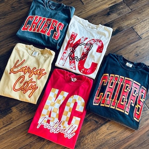 Kansas City Chiefs-T-shirt, Kc Football-T-shirt, Chiefs Comfort Colors