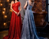 Blue Maxi Dress Red Dress Prom Dress Long Cocktail Dress Evening Gown Bohemian Dress Corset Dress Formal Dress Goddess Dress One Shoulder