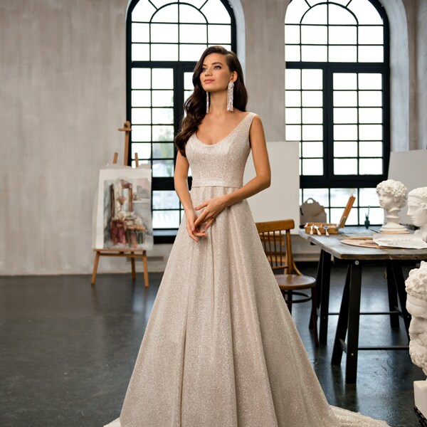 Blush Wedding Dress Etsy