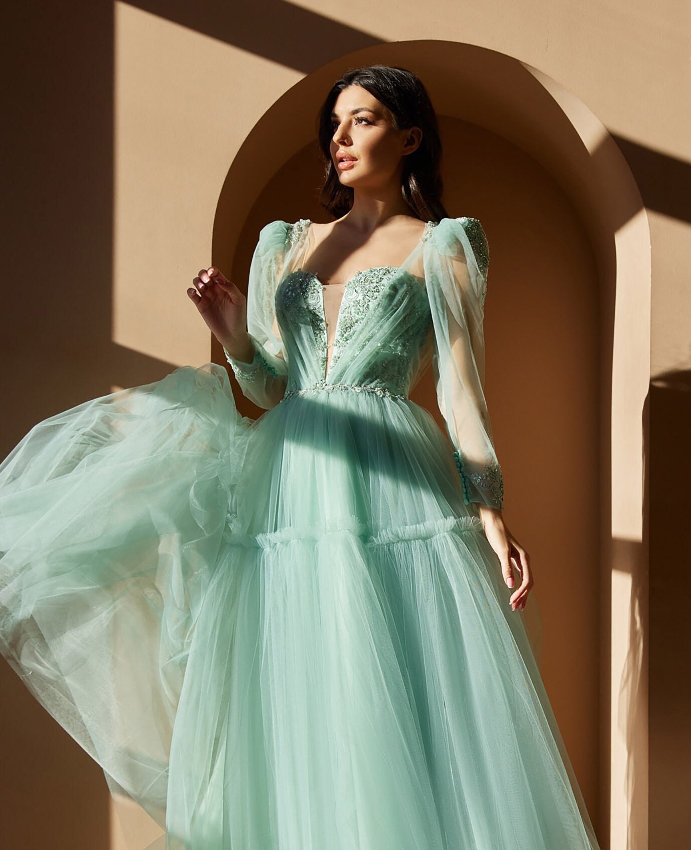 Colored Alternative Wedding Dress Mint Green Fairy Prom Dress Etsy Australia