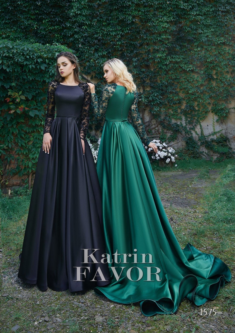 Black Wedding Dress Colorful Gothic Alternative Wedding Dress Etsy