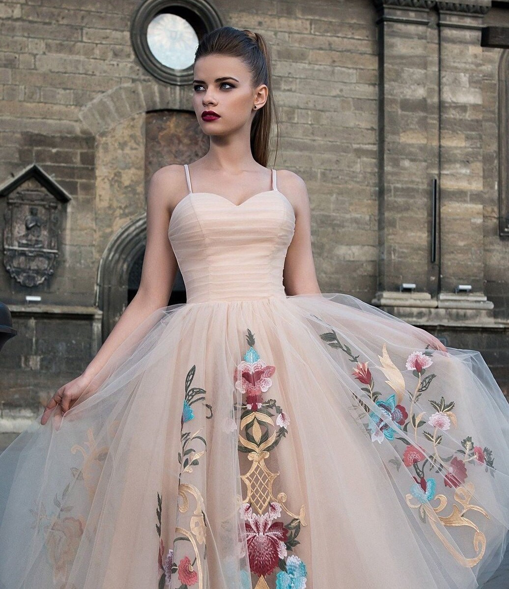 Tulle cocktail dress Midi dress formal Corset prom dress Flowy