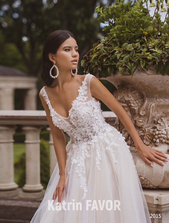 etsy floral wedding dress