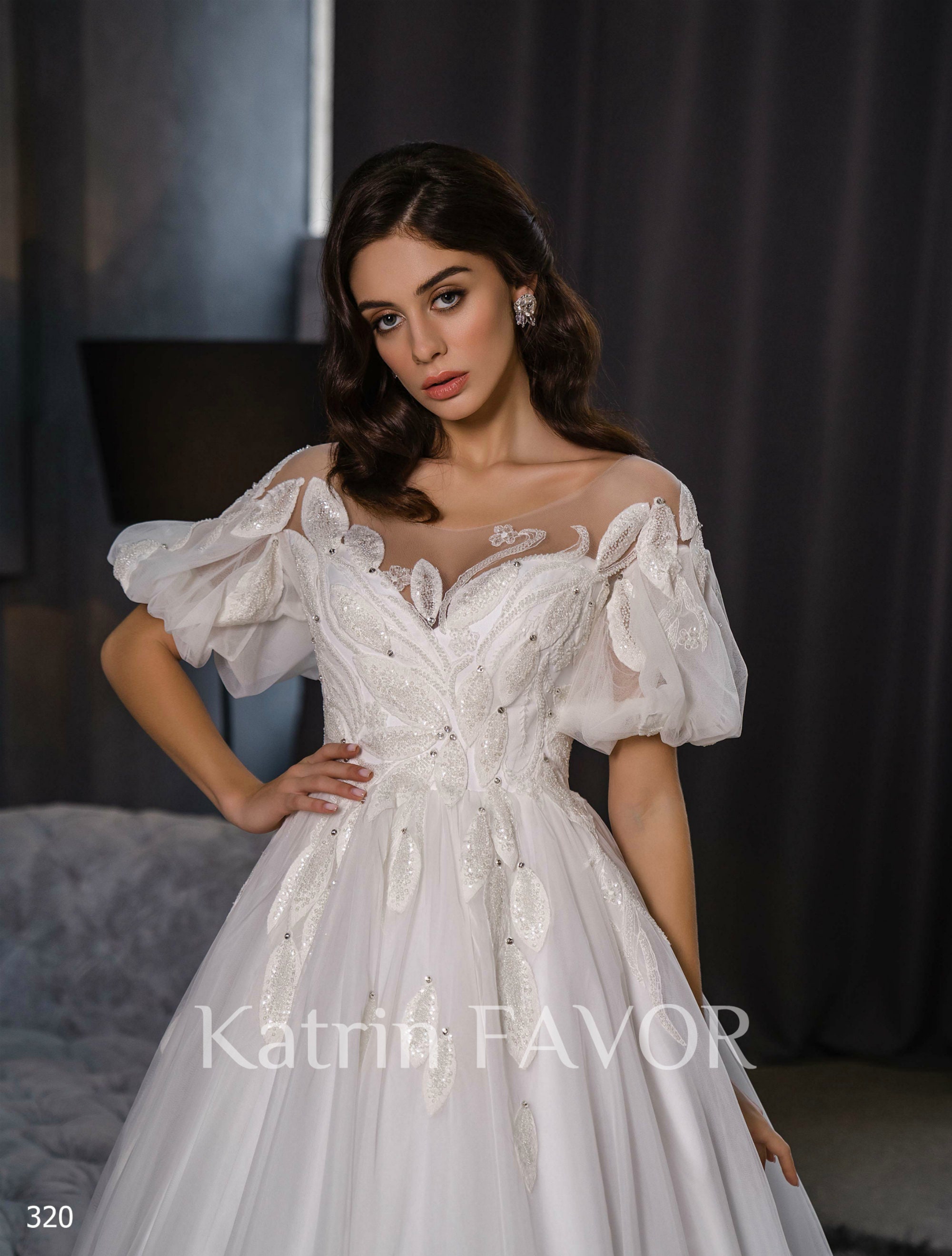 Fairy Ball Gown Wedding Dress Flutter Sleeve Tulle Wedding - Etsy