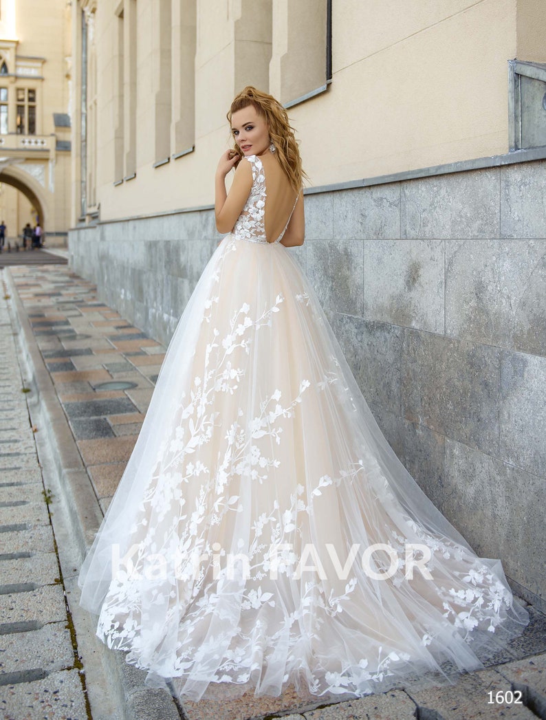 etsy floral wedding dress
