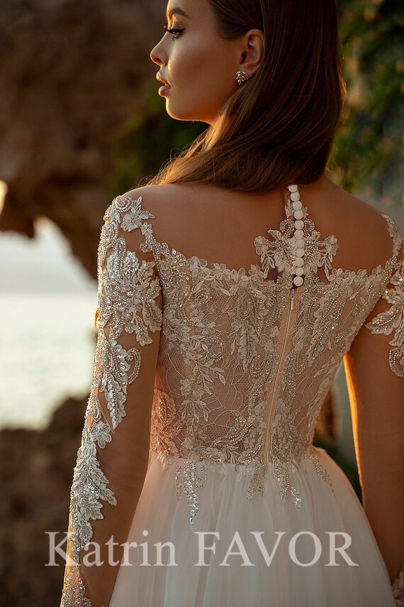 Rustic Ethereal Wedding Dress Long 
