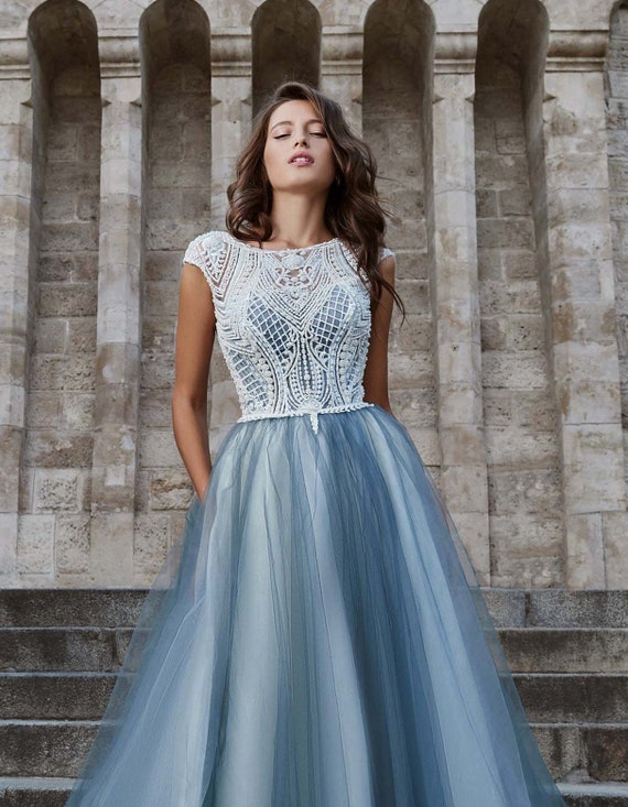 net grey gown