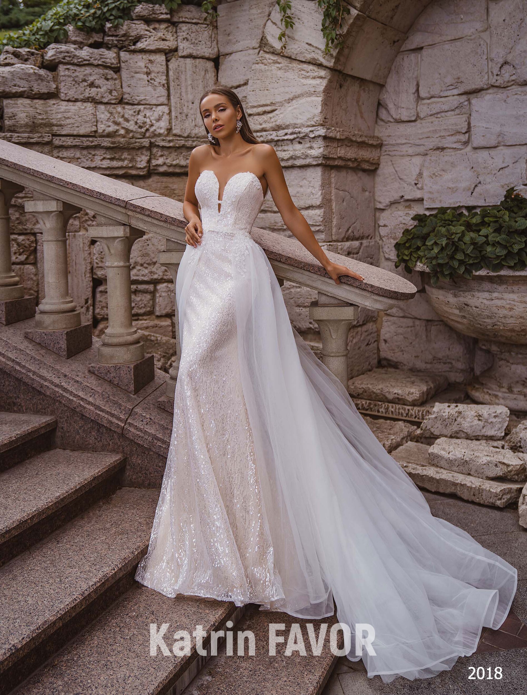 two piece mermaid wedding dress