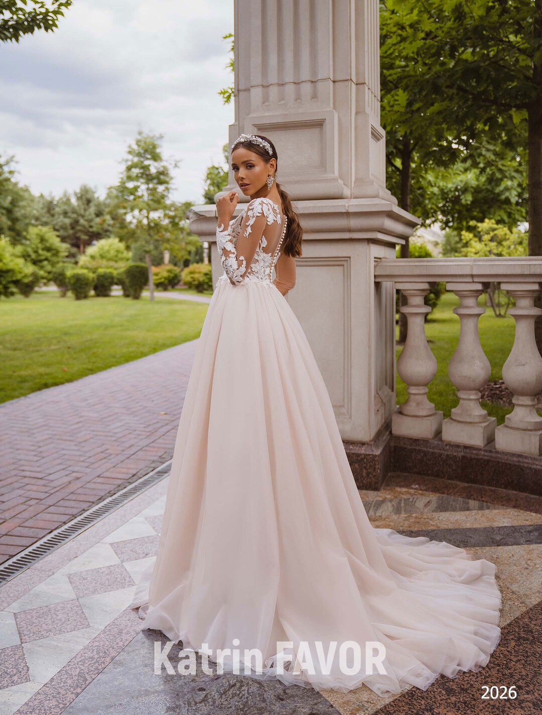 Blush Aline Lace Wedding Dress Plus Size Corset Wedding Gown - Etsy