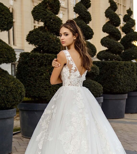 etsy floral wedding dress