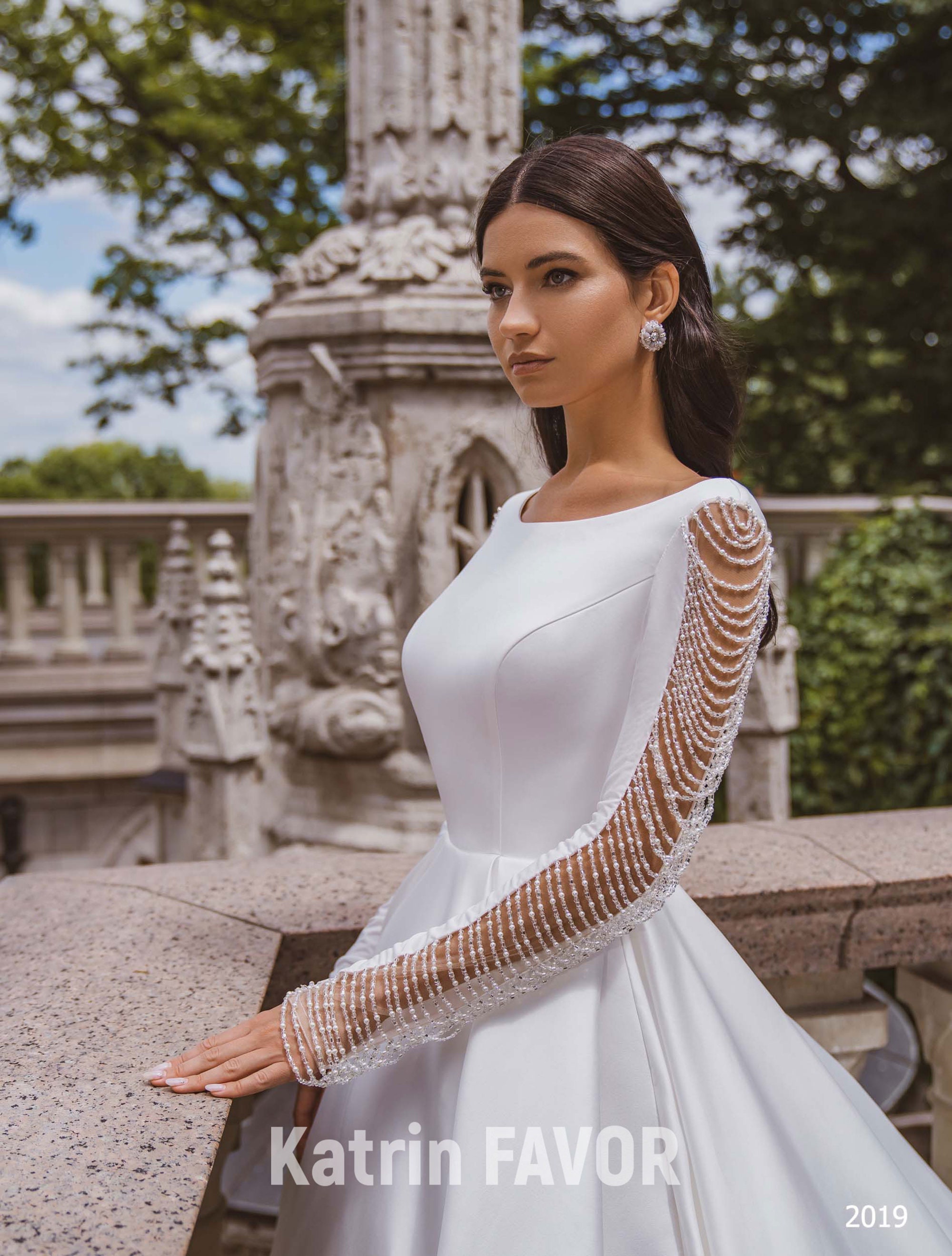Satin Simple Ball Gown Wedding Dress 