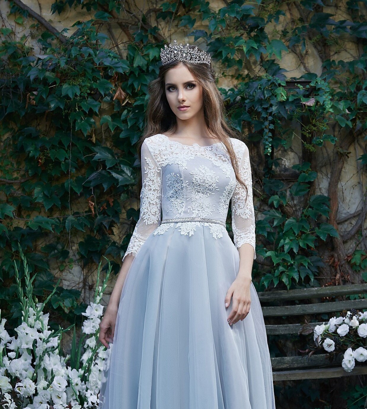 Wedding Dress Alternative Long Sleeve Embroidered Dress Lace Etsy