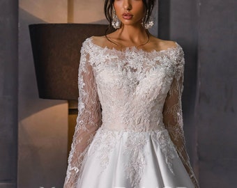 Blush Corset Wedding Dress Beaded Lace 