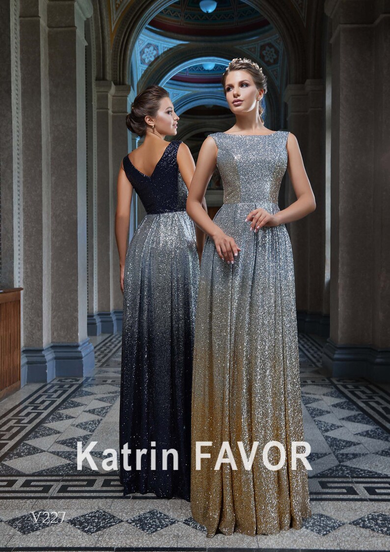 Ombre Evening Gown Sequin Dress Formal Dress Plus Size Maxi Etsy