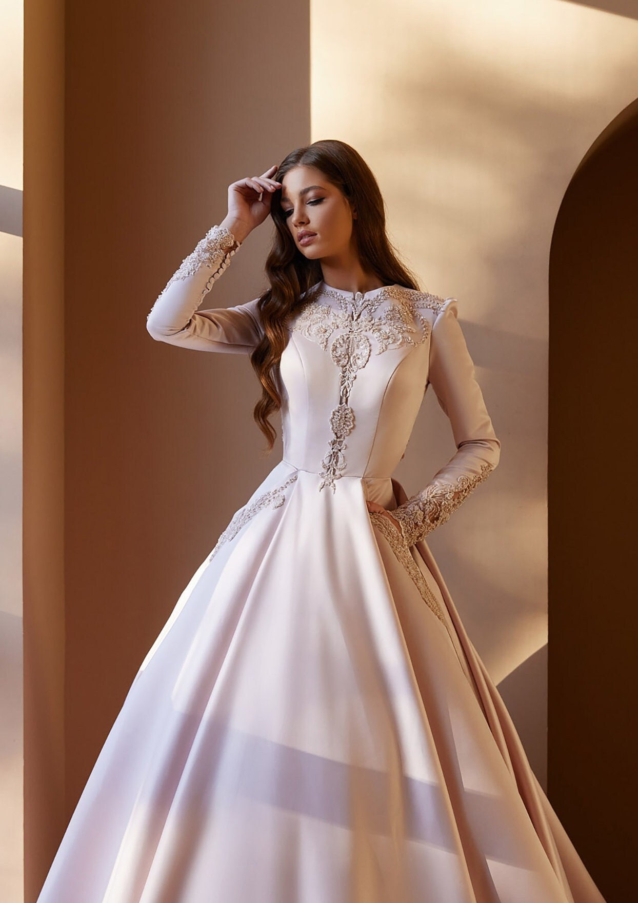 Pink colored alternative wedding dress 