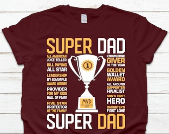 Maglietta per la festa del papà, maglietta con premi Super Dad, idea regalo per papà, super papà, regalo per papà, maglietta unisex