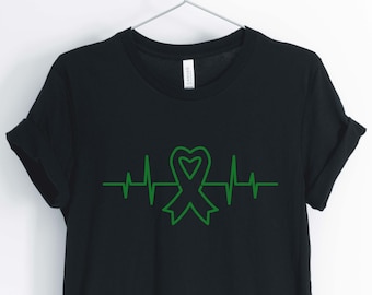 Green Ribbon Heartbeat, Mental Health Shirt, Mental Awareness Month, Mental Health Gift, Unisex & Women's Shirts