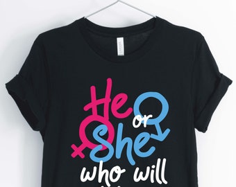 Lui o lei chi sarà, Sesso rivelare camicia, baby doccia T-Shirt, Genere rivelare partito regalo, Unisex & camicia da donna