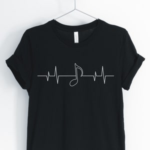 Music Heartbeat, Music Shirt, Music Lover, Music Teacher, Music Life, Music Note, Musician T-Shirt, Music Gift, Unisex & Women's Shirts