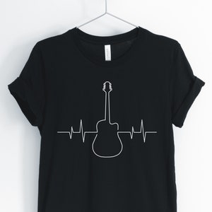 Guitar Heartbeat, Guitar Shirt, Guitar Player, Funny Guitar, Guitar Lover, Guitarist T-Shirt, Guitar Gift, Unisex & Women&#39;s Shirts