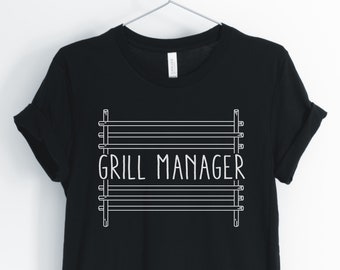 Grill Manager, Grill Shirt, Grill Master, GrillIng Camiseta, Camisa de barbacoa, Camiseta BBQ, Regalo de grilling, Unisex & Camisetas de Mujer