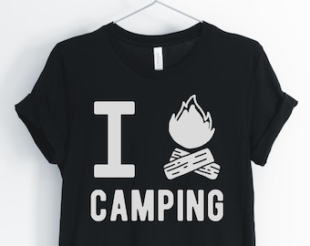 Amo campeggio, Campeggio camicia, Campeggio divertente, Campeggio carino, Campeggio amante, Campfire T-Shirt, regalo di campeggio, unisex & Women ' s camicie