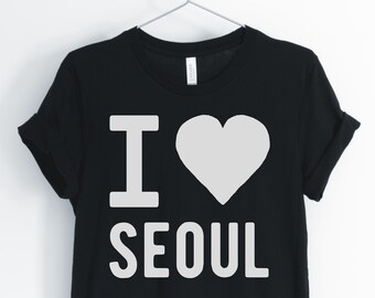 I Love Seoul、ソウル シャツ、韓国 T シャツ、韓国旅行シャツ、韓国