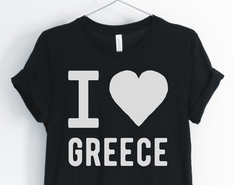 I Love Greece, I Heart Greece, Greece Shirt, Greece Travel, Greece Tourist, Athens T-Shirt, Greece Gift, Unisex & Women's Shirt