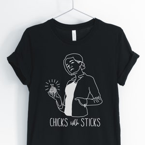 Chicks With Sticks, Knitting Shirt, Knitting Lover, Funny Knitting T-Shirt, Feminist Knitting Tee, Knitting Gift, Unisex & Women&#39;s Shirts