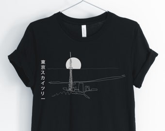 Tokyo Skytree, Japanese Shirt, Tokyo Shirt, Tokyo Skyline, Japanese Abstract, Japanese Aesthetic T-Shirt, Japan Gift, Unisex & Women's Shirt