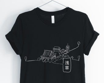 Asakusa Skyline, Tokyo Shirt, Japanese Shirt, Japan Travel, Japan Tourist, Abstract Japan T-Shirt, Japanese Gift, Unisex & Women's Shirt